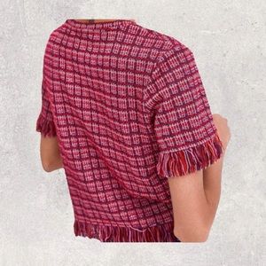 Zara Tweed Cropped Top Multicolor